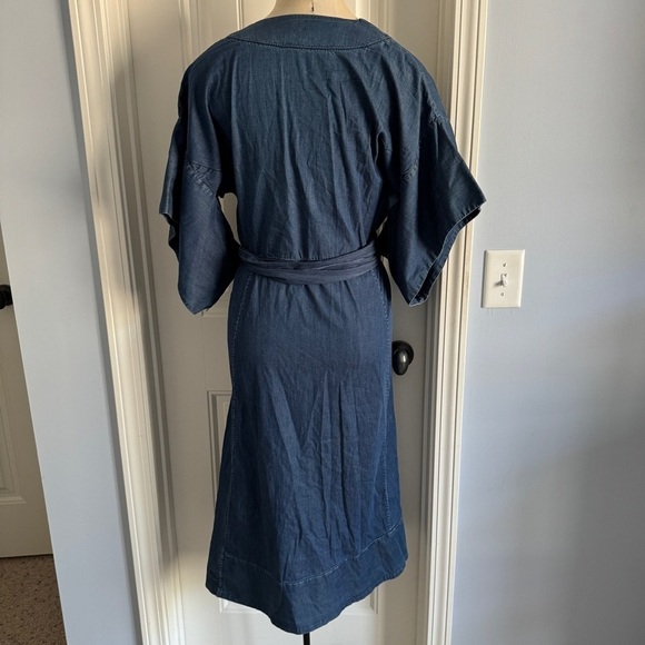 Warm Brand XS Blue Chambray Wrap Dress - Picture 2 of 10